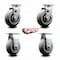 Service Caster 5 Inch Thermoplastic Rubber Caster Set with Roller Bearings 2 Swivel 2 Rigid SCC-20S520-TPRRD-2-R-2 - alternate 3